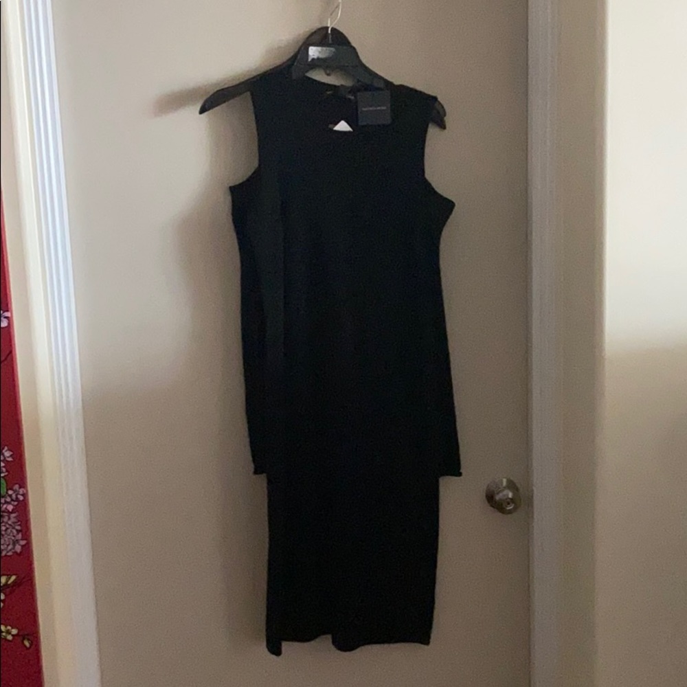 Sak’s fifth avenue sweater dress cut out shoulders